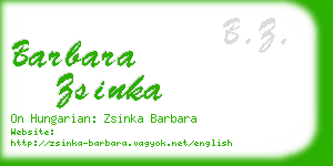 barbara zsinka business card